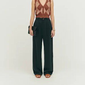 Reformation Petites Black Mason Pant